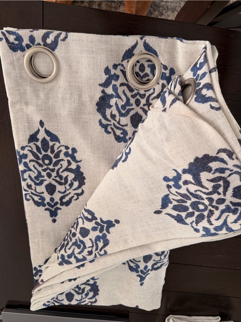 Blue  Curtain Panel - Home Accents